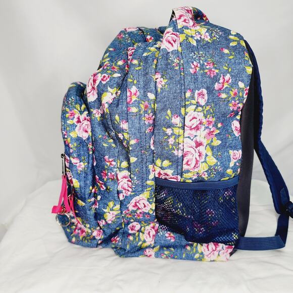 Trans By Jansport  Pink Floral Rose Big Student College Backpack Lots of Pockets - Picture 9 of 15